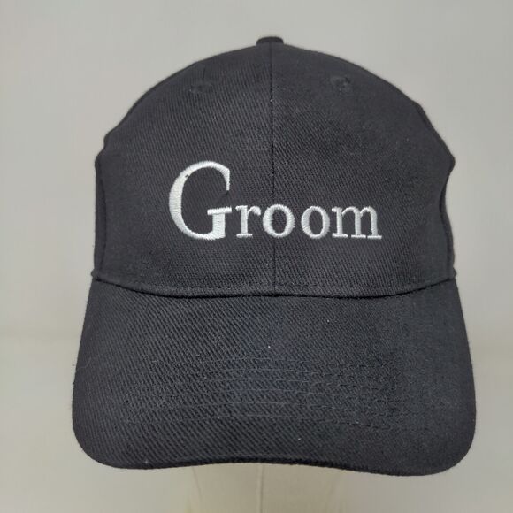 Unbranded Men's Stretchy Hat Black Size OSFM Wedding Groom Embroidered Logo - Picture 2 of 7
